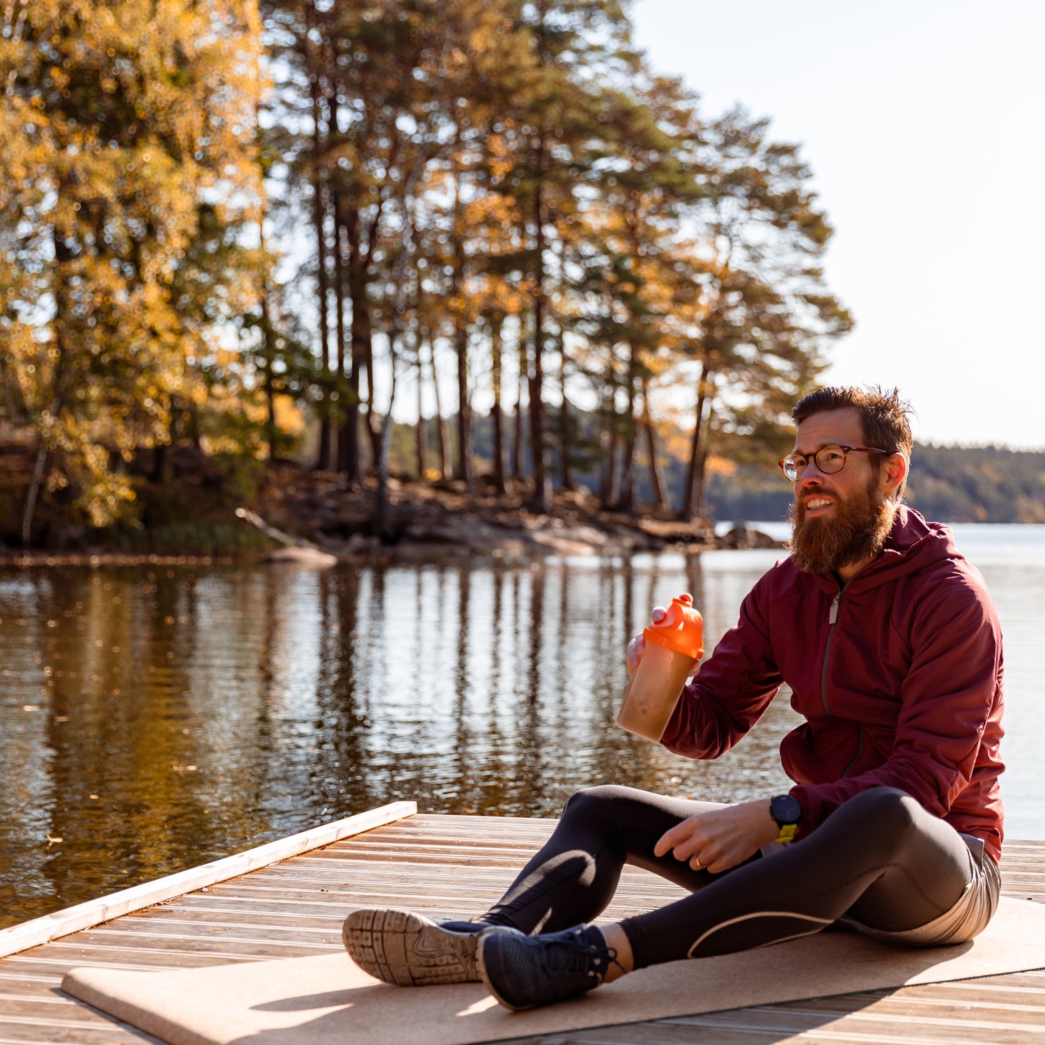 Man drinking protein shake