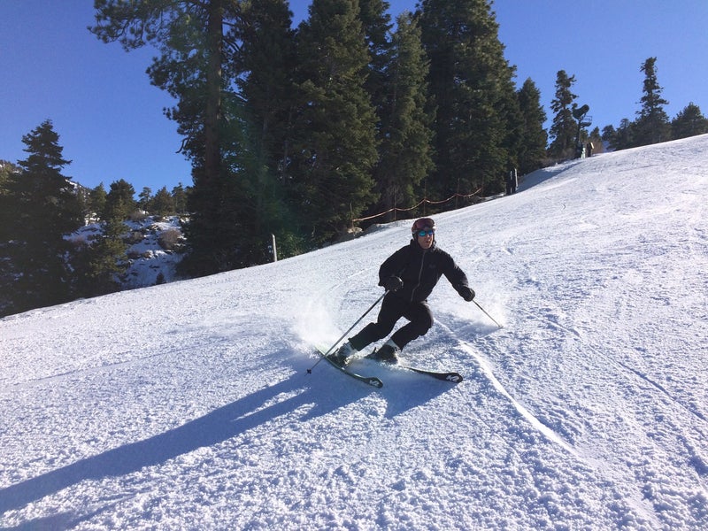 skiing fast