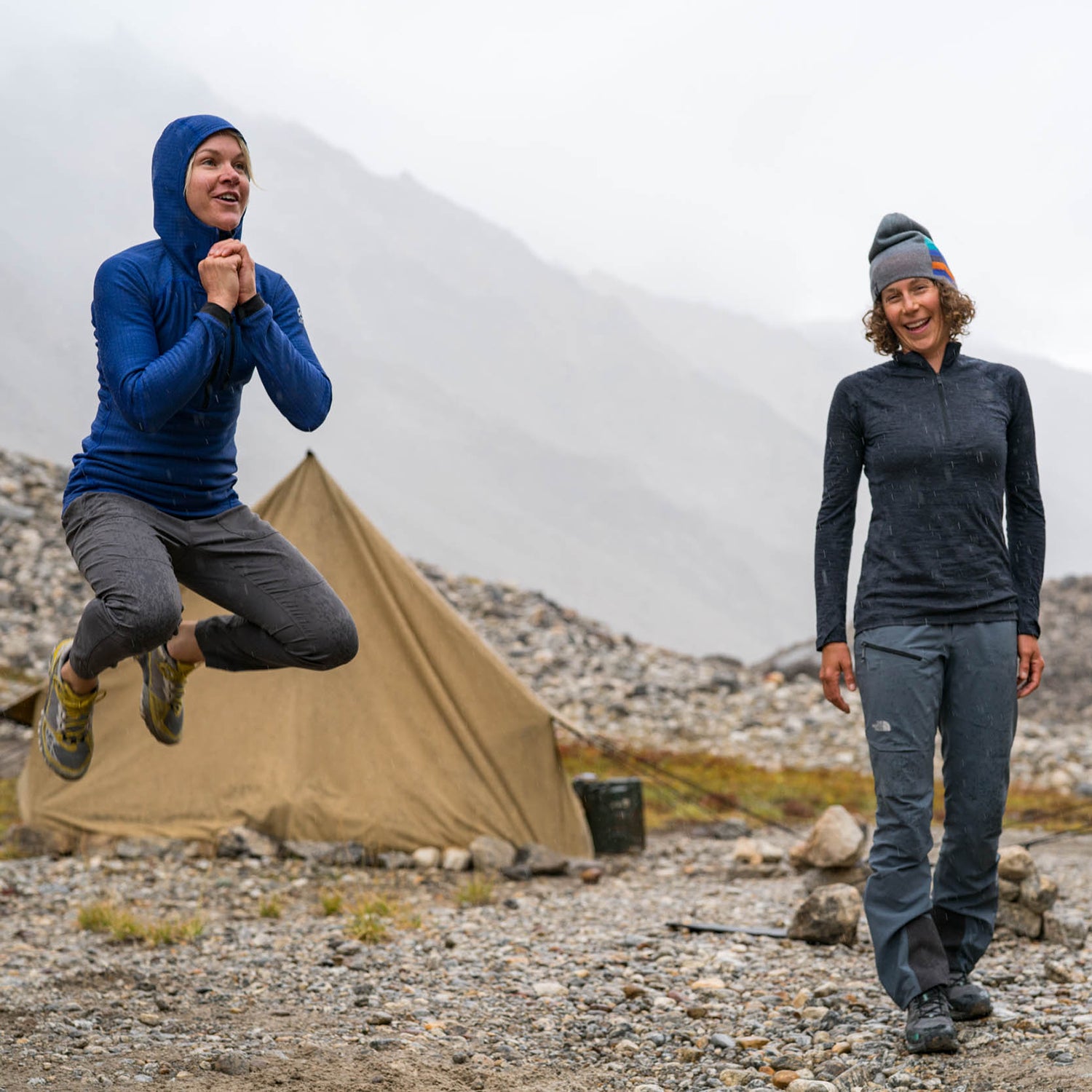 To stave off boredom and maintain her fitness, Pfaff modified a strength routine developed by Steve House so that she could work out at base camp.