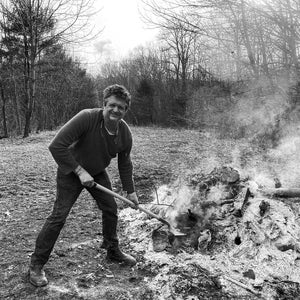 The author, stoking the bonfire of old legal files