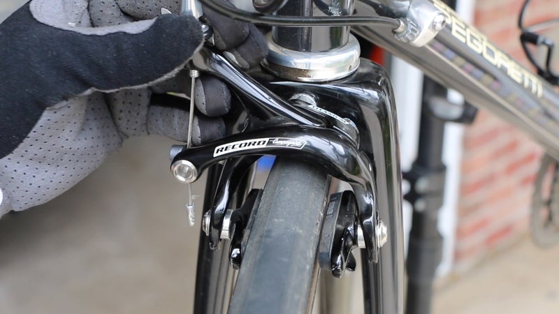 brake pad rubbing on bike tire