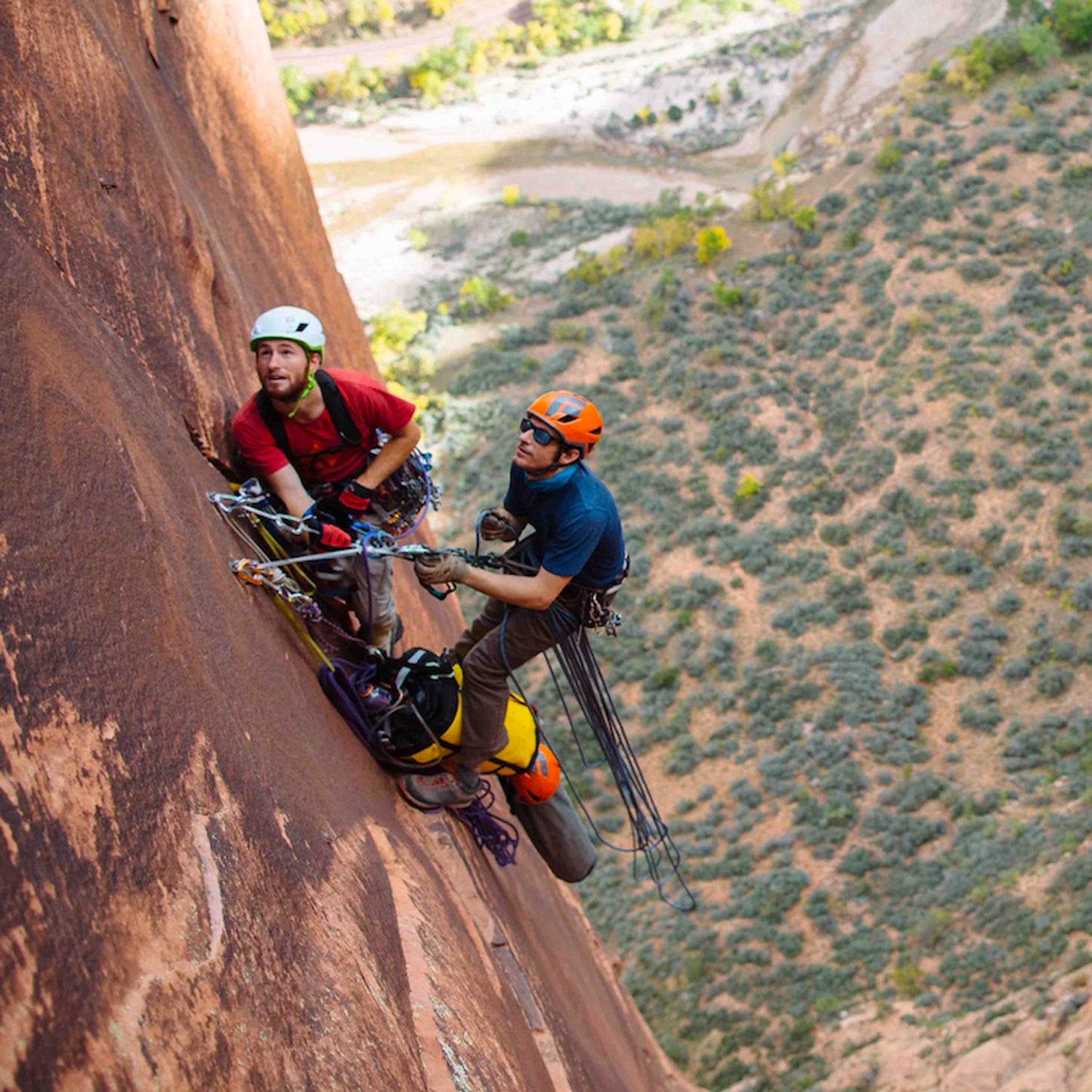 A few hundred feet up the wall, looking down at the Virgin River and the road snaking along the floor of the canyon, I was pretty convinced it was more rewarding than shoveling gravel.