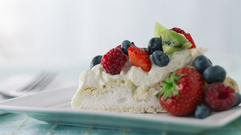 Pavlova Slice With Summer Berries Horizontal