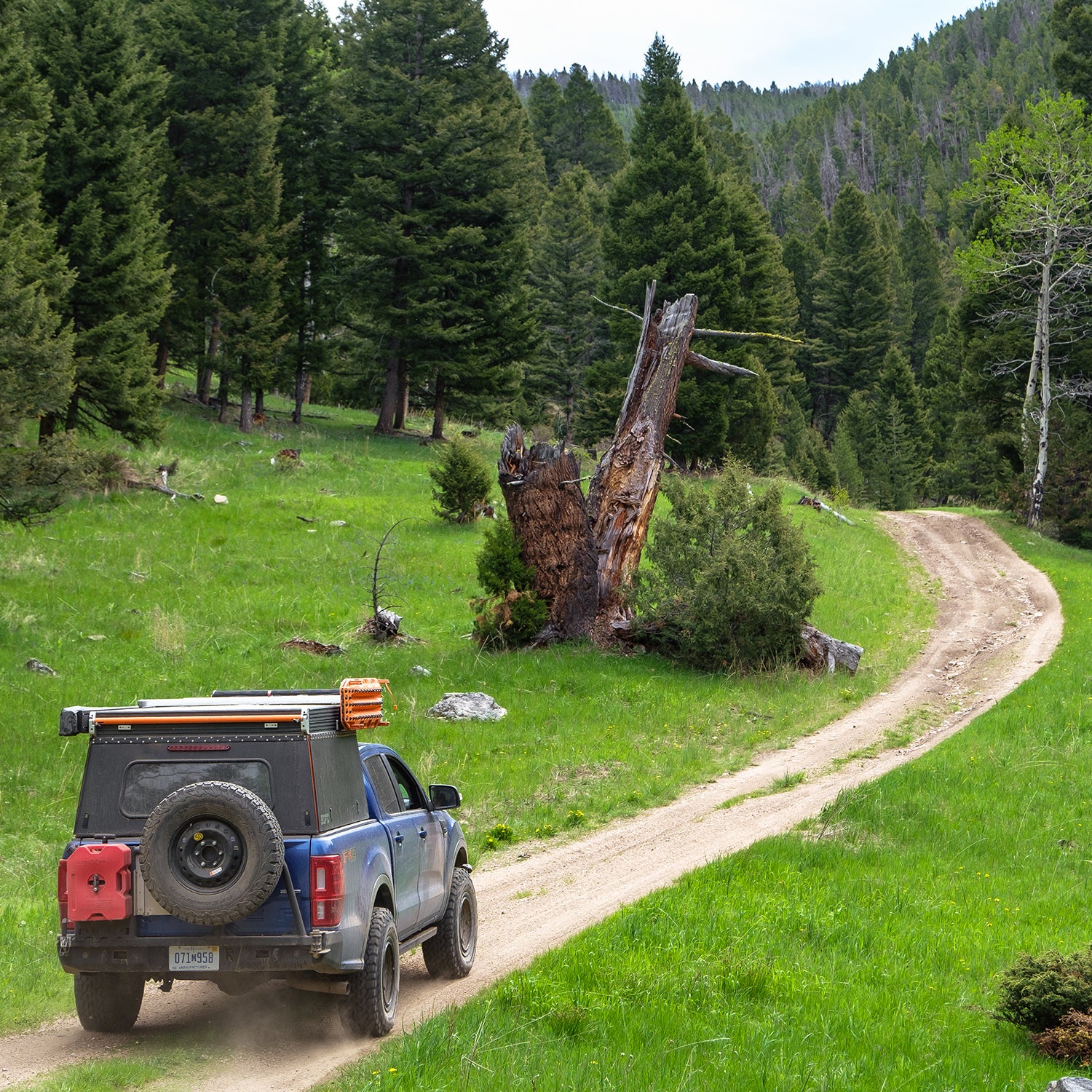 My Ranger on Barton Gulch Trail in Montana. This trail should be accessible to any four-wheel-drive vehicle with good tires, but weather conditions could change that in an instant, and the extreme capability offered by a built truck like this ensures your ability to make it home. If nothing else, the comfort offered by the Icon Vehicle Dynamics Stage 2 suspension system just makes your day a whole lot easier.