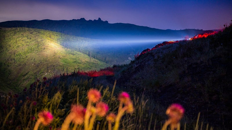 That hillside is about 600 yards away from the truck. What’s remarkable here isn’t just that the HID components of the Lightforce HTX2’s are able to spotlight it, it’s that the LED floodlight portion of those lights is also able to cleanly illuminate such a large swath of that hill.