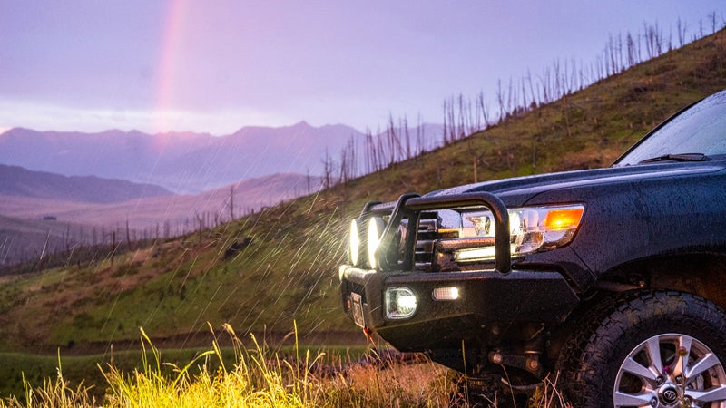 Note how cleanly the Lightforce HTX2’s integrate with the ARB bumper on the Land Cruiser.