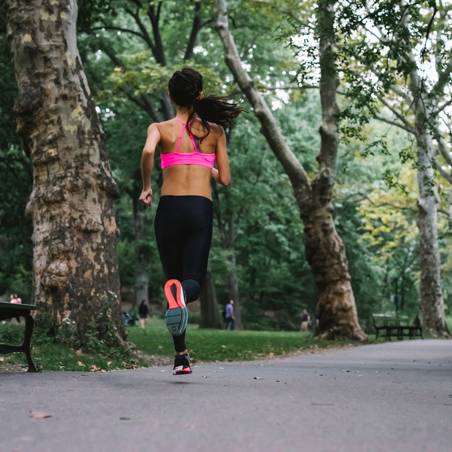 Young Woman During Jogging In Central Park, Ny