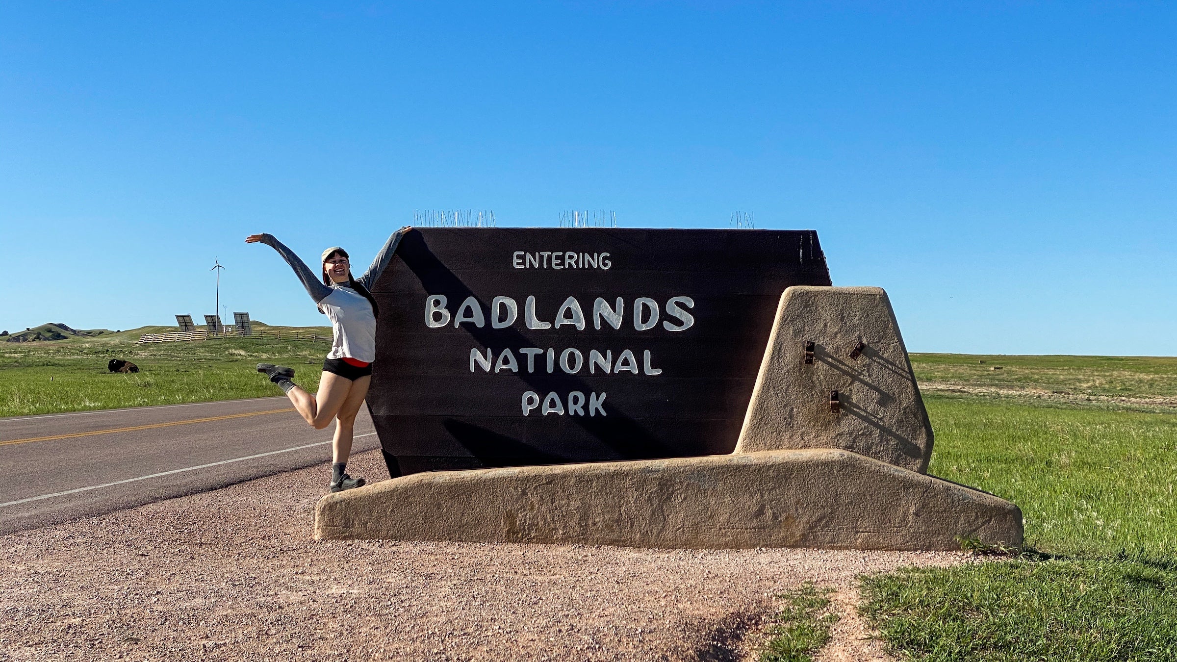 The author with the park sign