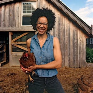 Johnson on her family’s farm in upstate New York