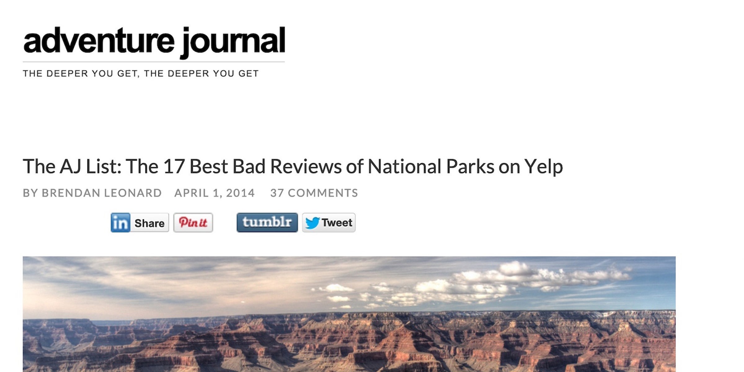 The AJ List: The 17 Best Bad Reviews of National Parks on Yelp