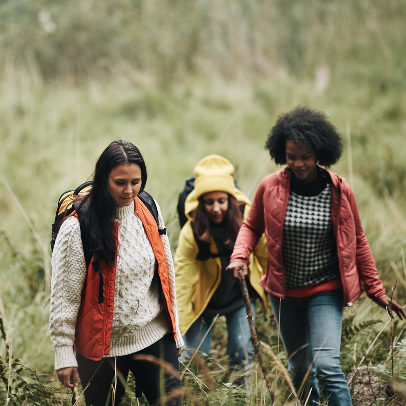 Female Friends Hiking In Nature