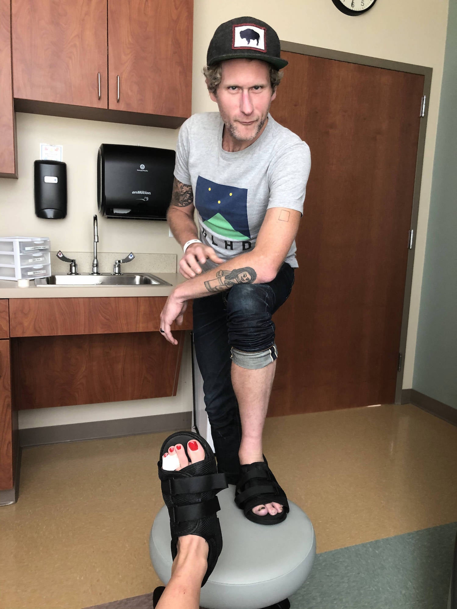 The author and his wife, Tina, with broken toes after finishing the AT