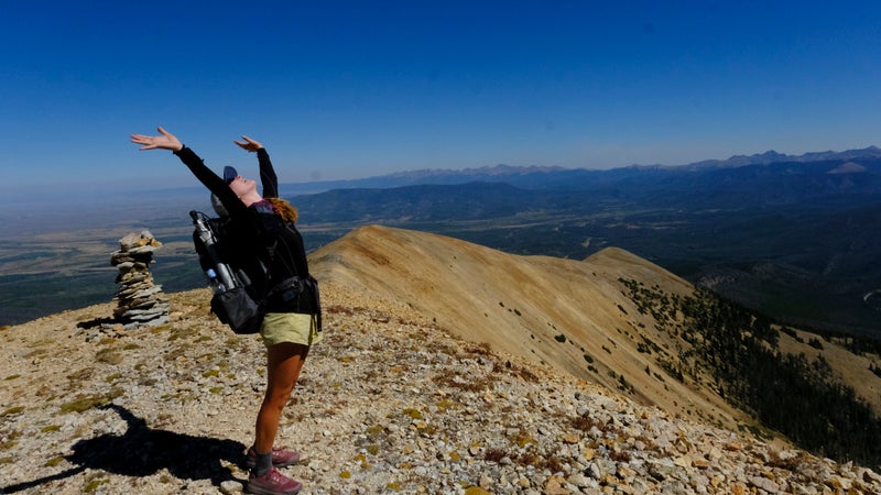 Aiden taking in the beauty near the top of Parkview Peak, Colorado