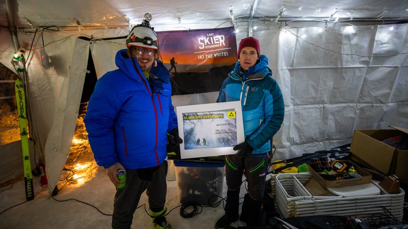 Ben Eck and Jerimy Arnold after completing the Last Skier Standing race in Jackson, New Hampshire