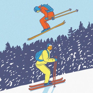 Sundog hates nothing more than descending the skin track.