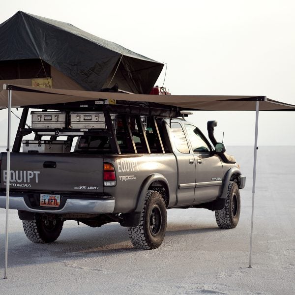 270 awnings wrap one side and the rear of your truck with continuous coverage.