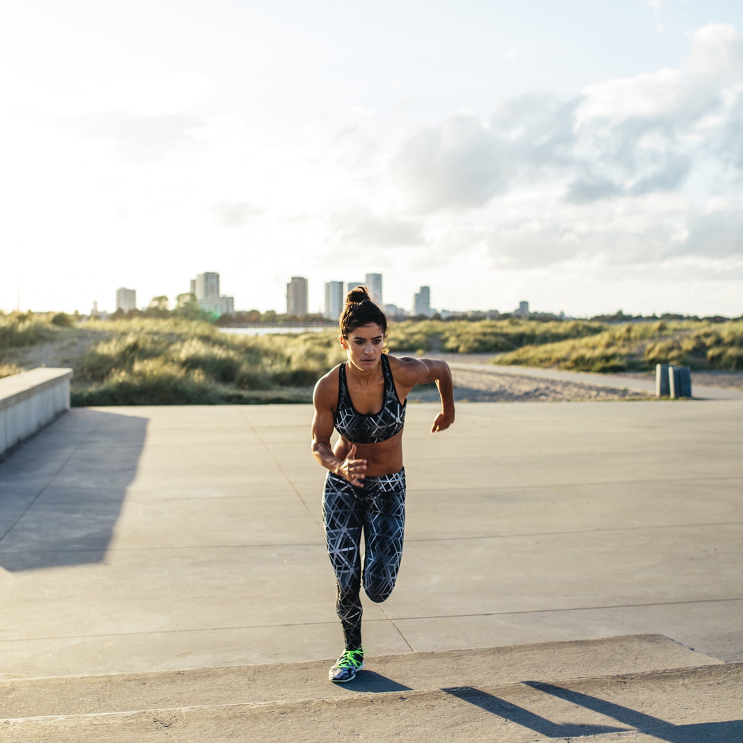 Young Woman Doing A Full Intensity Sprint