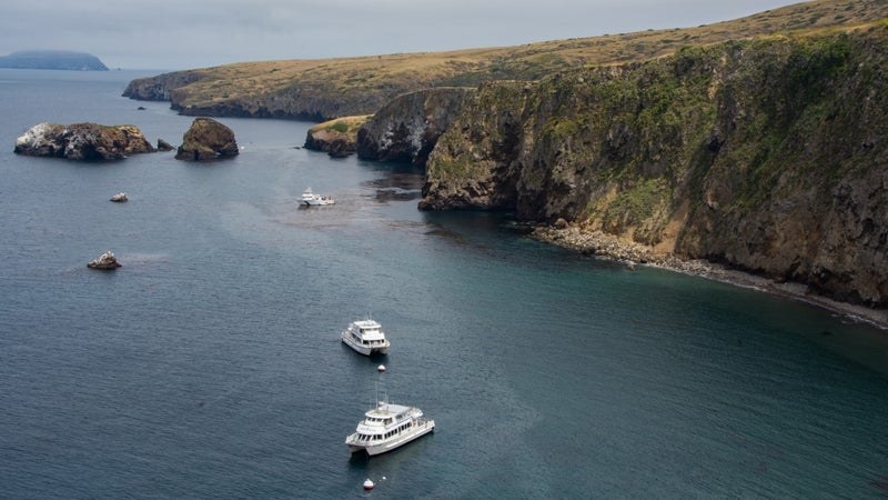 Ferries in Little Scorpion Anchorage off of Santa Cruz Island