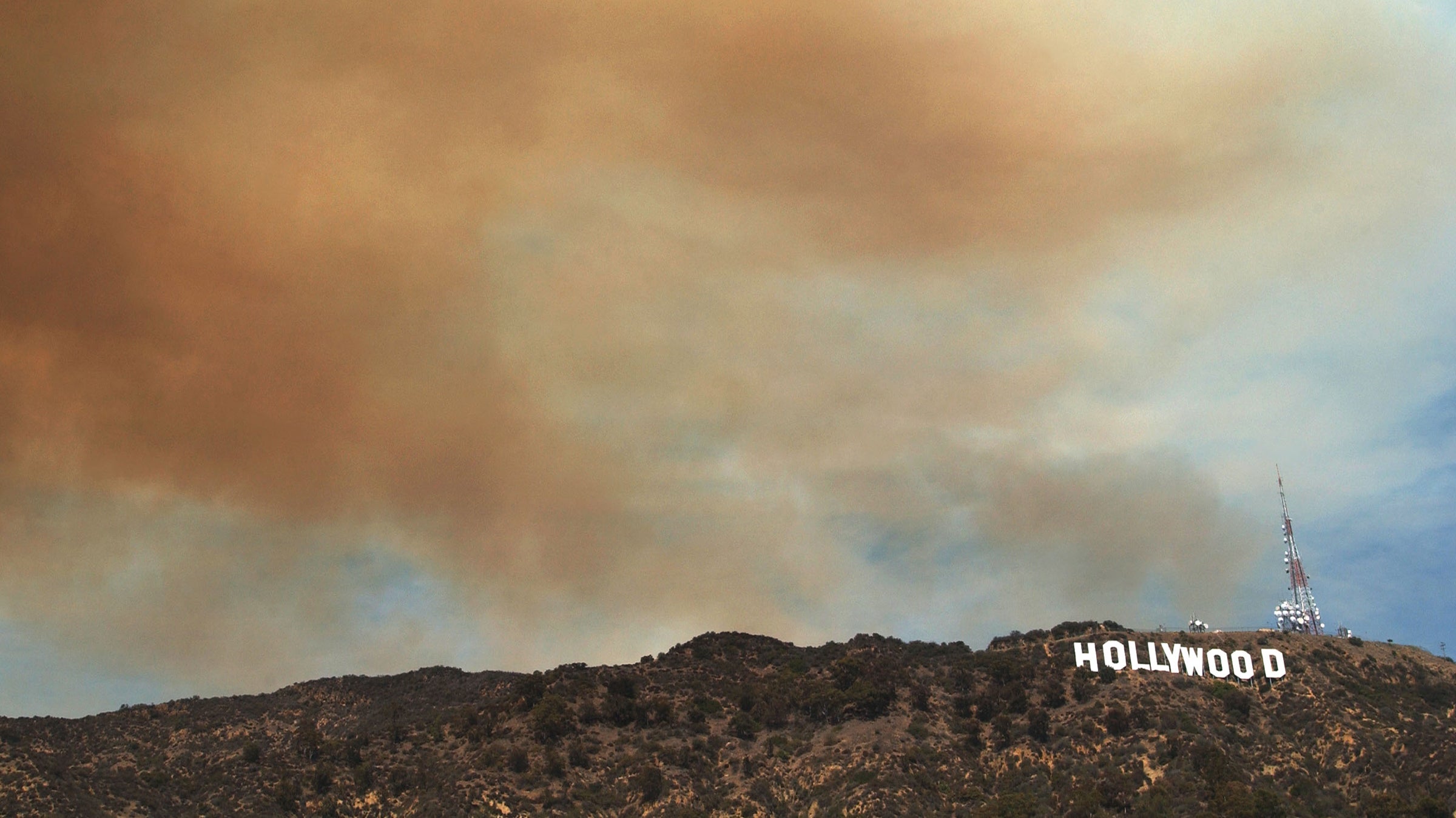 Firefighters Battle Blaze Near Los Angeles