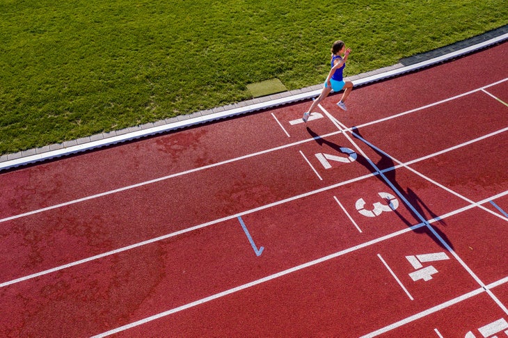 training for the mile on a track