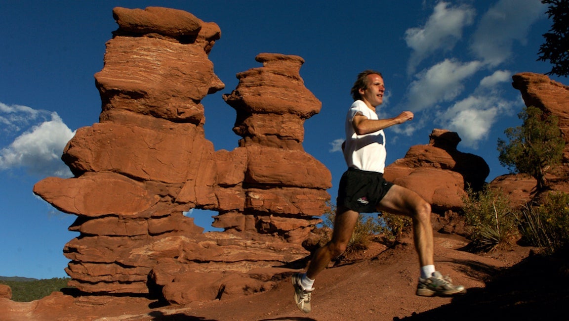 Man running in Utah.