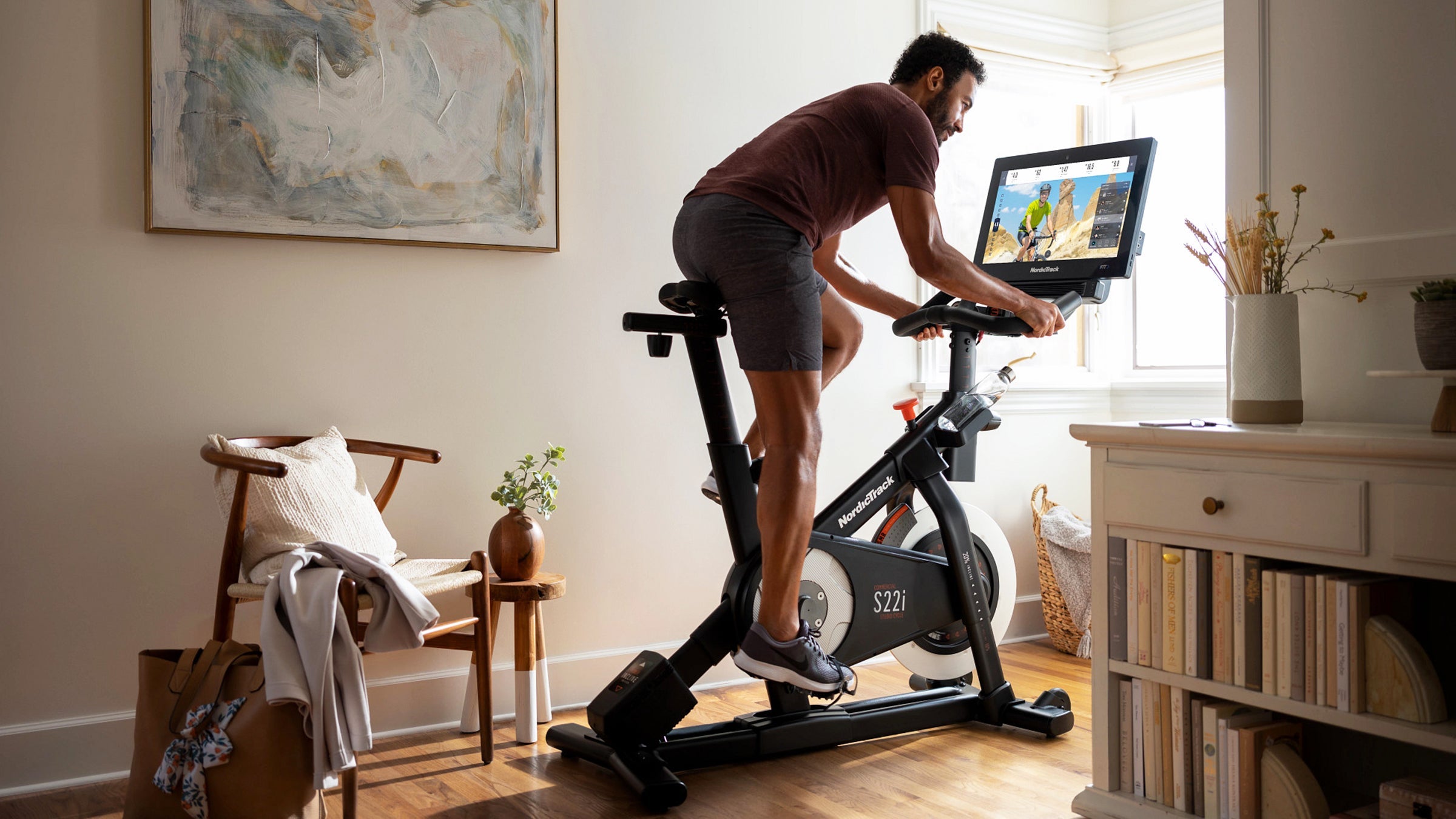 runner on indoor cycle