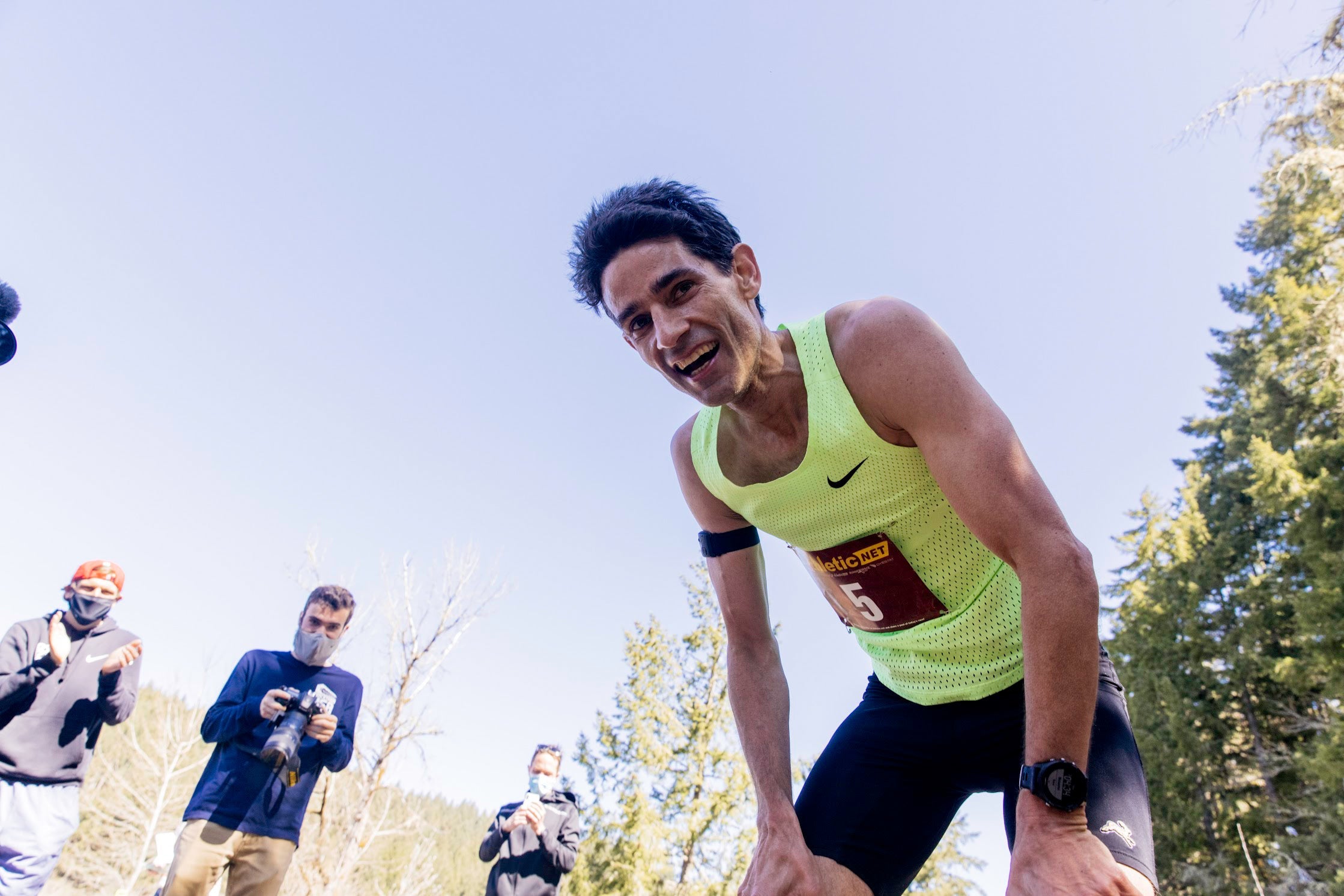 Nicholas Thompson happy after setting an age-grade American Record for 50K