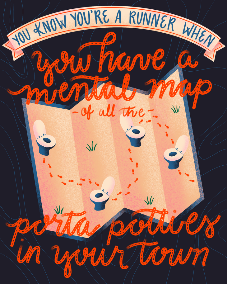 You Know You're a Runner Porta Potty Map
