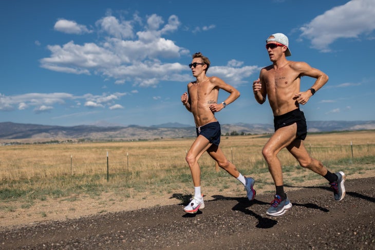 Parker Stinson and Charlie Lawrence training in Boulder, Colorado