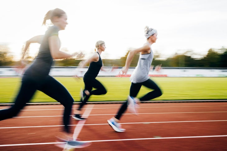 blurry speed workout on track
