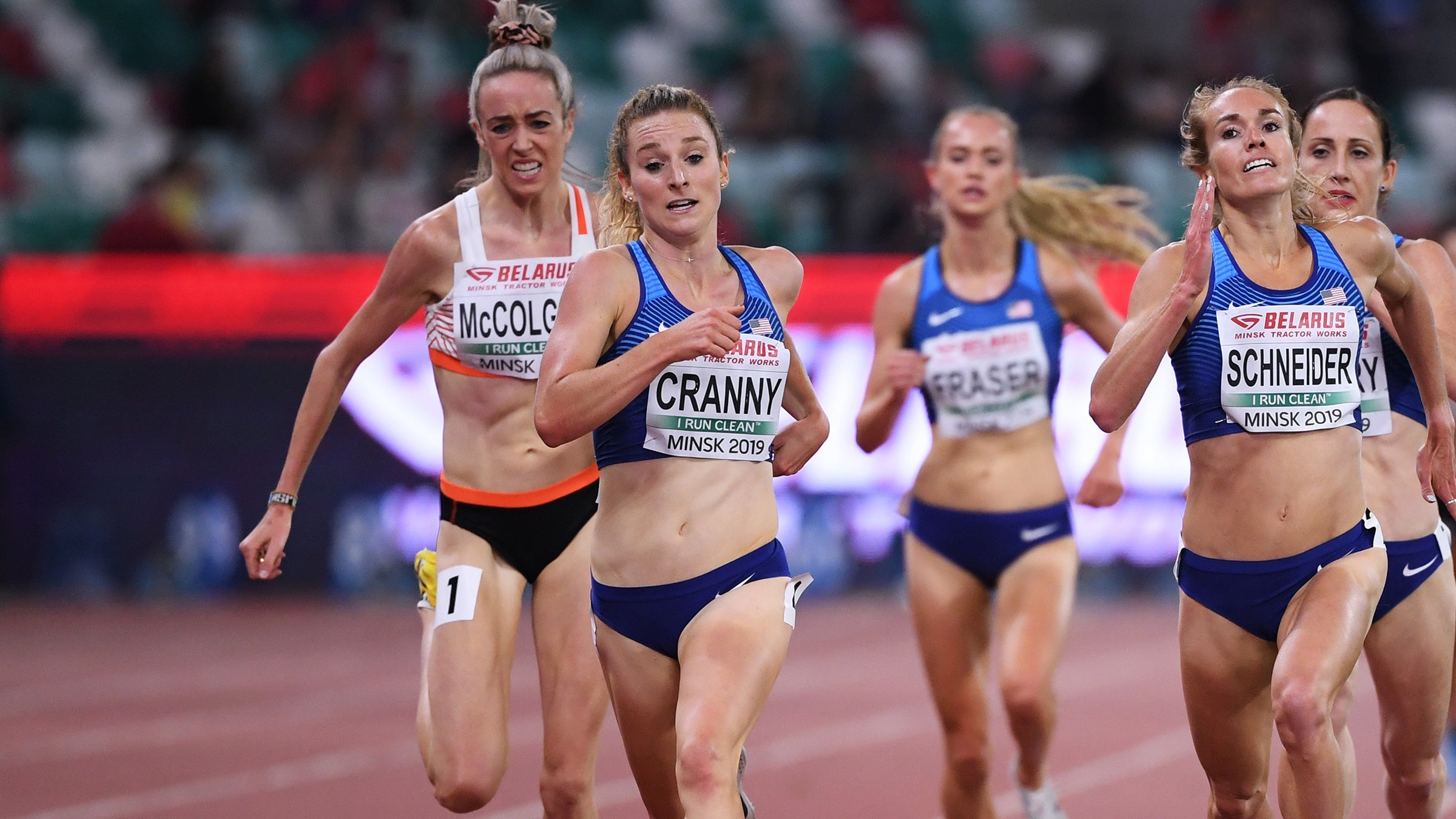 Elise Cranny competing on the track