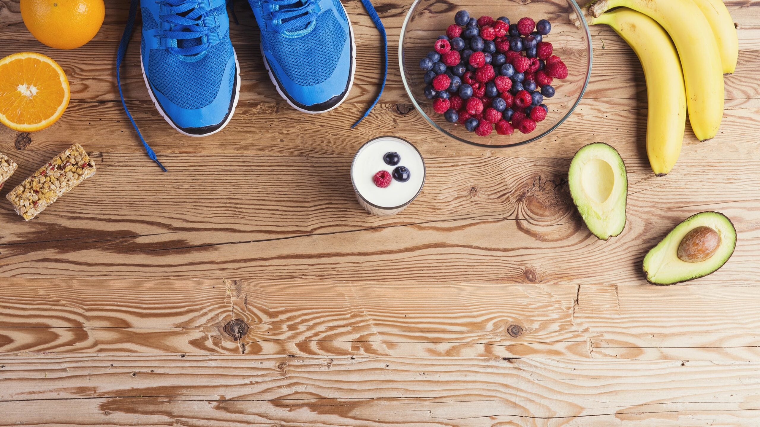 Running shoes and food