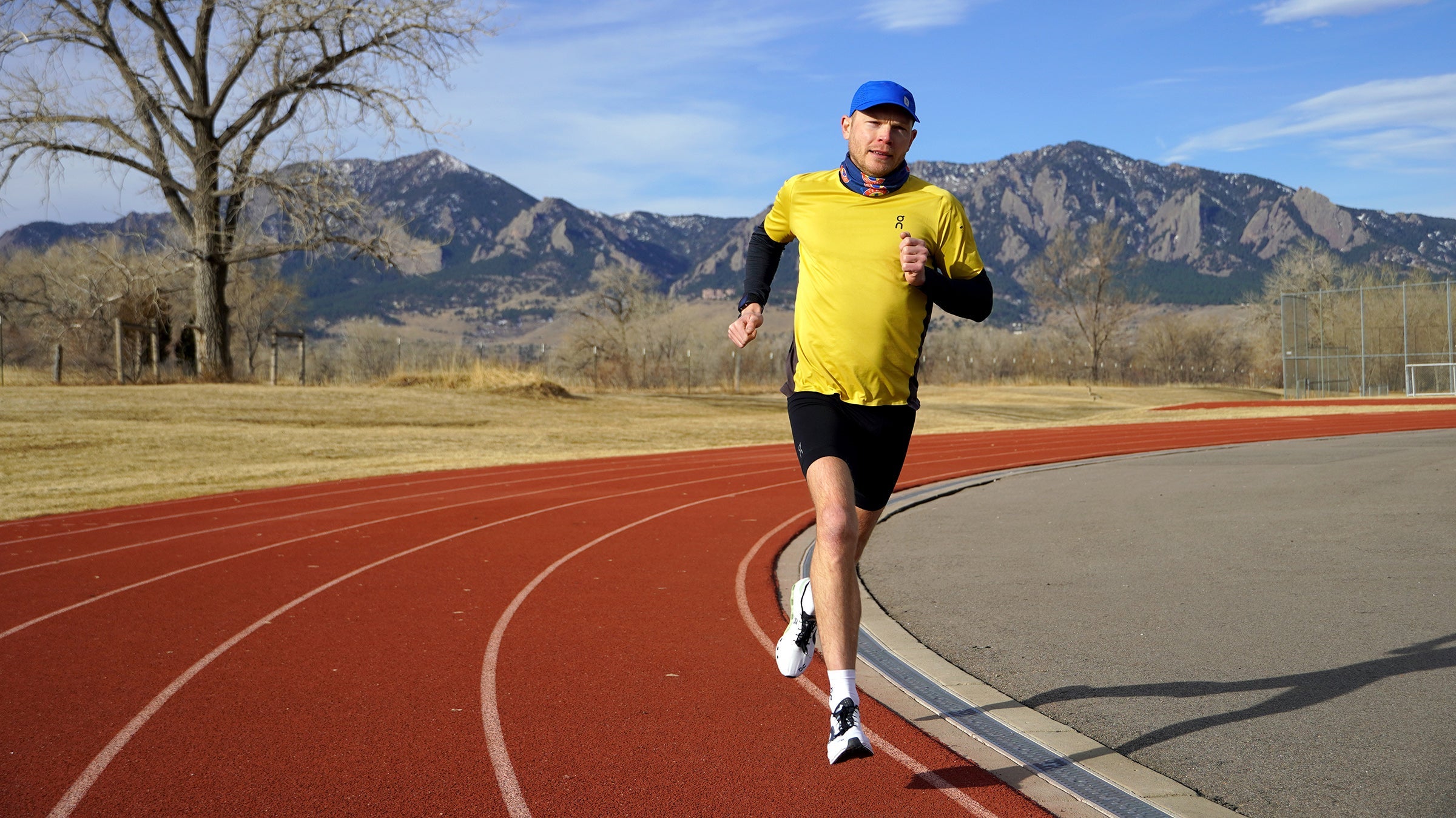 Jake Riley training on a track in Boulder 2021