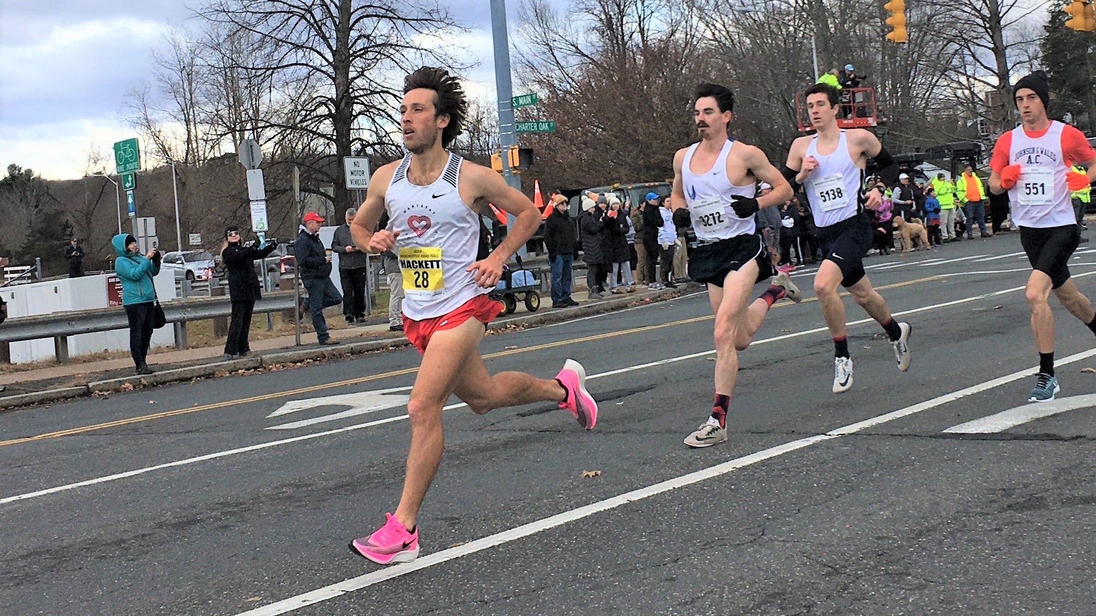 Hackett racing Manchester Road Race on Thanksgiving Day 2019