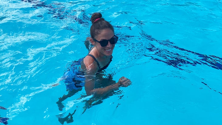 Becky Wade pool running