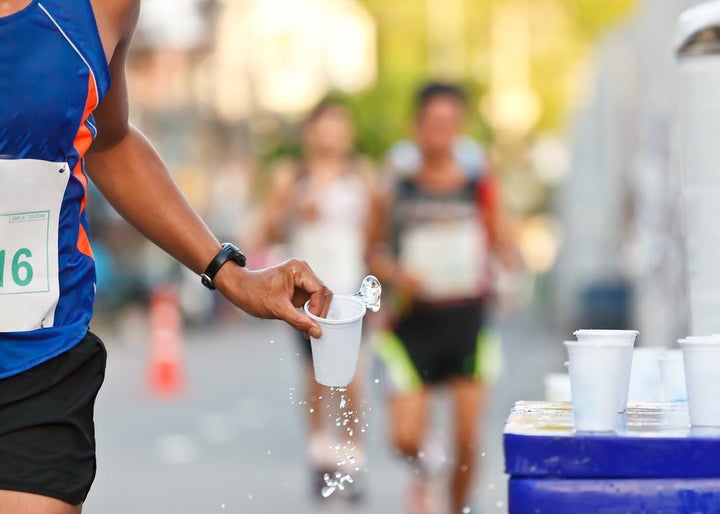 Marathon water stop