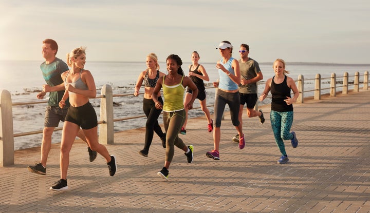 group of diverse runners