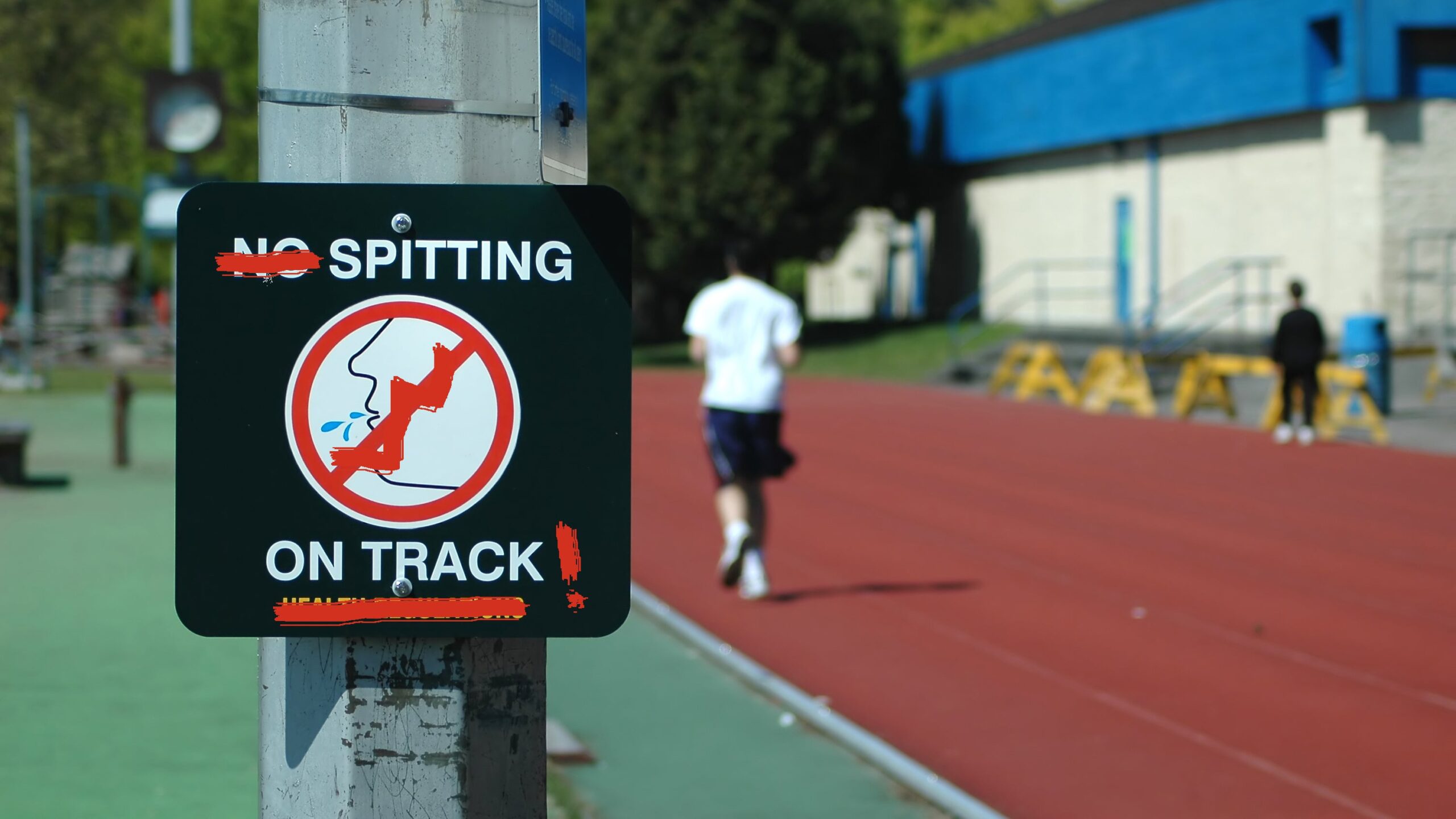 spitting on track