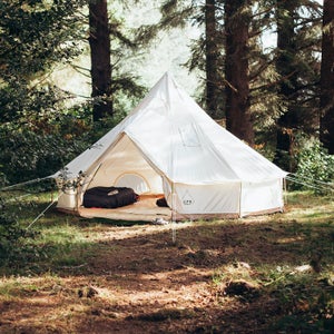 The author's glamping tent