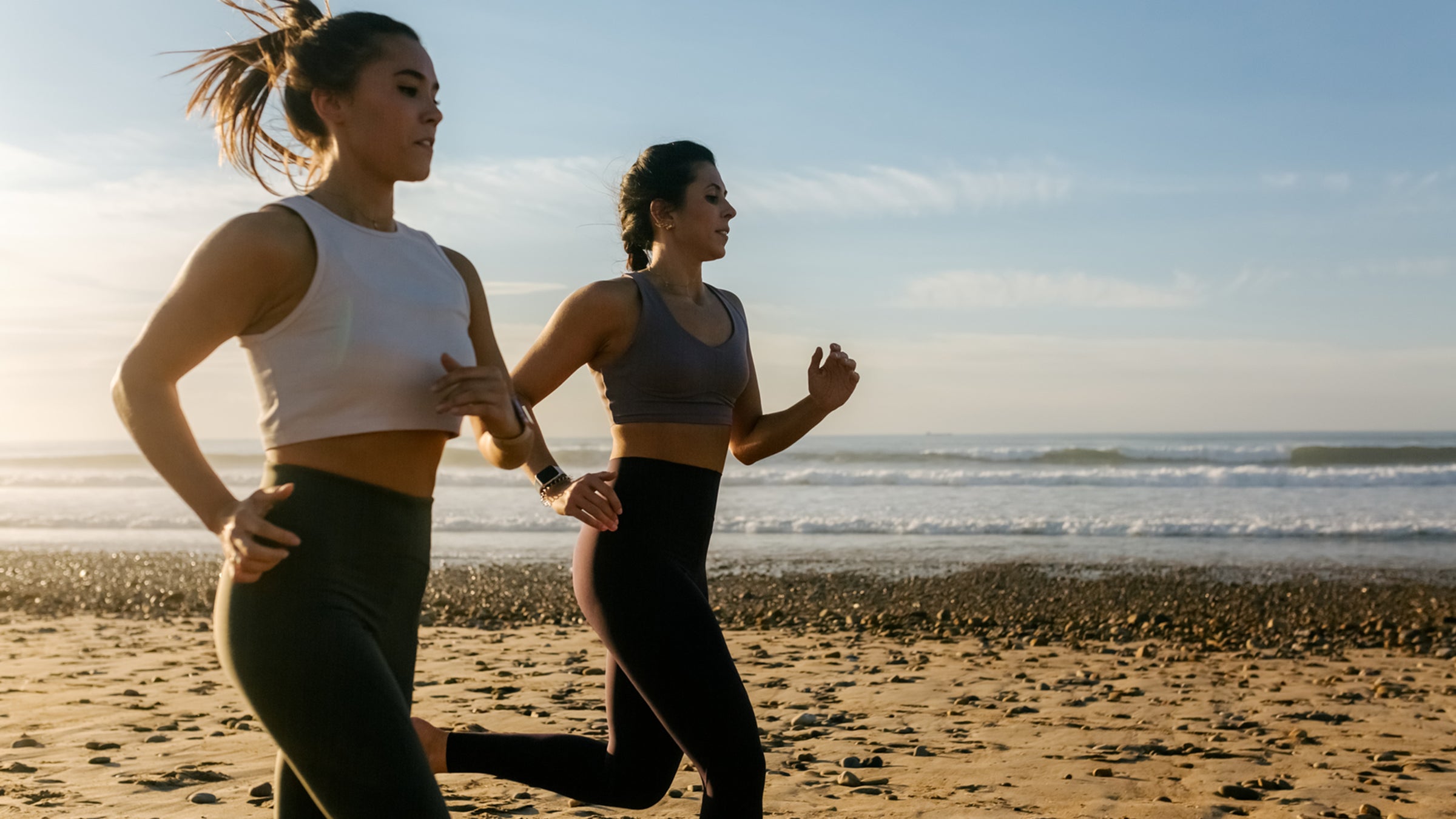 Two women jogging