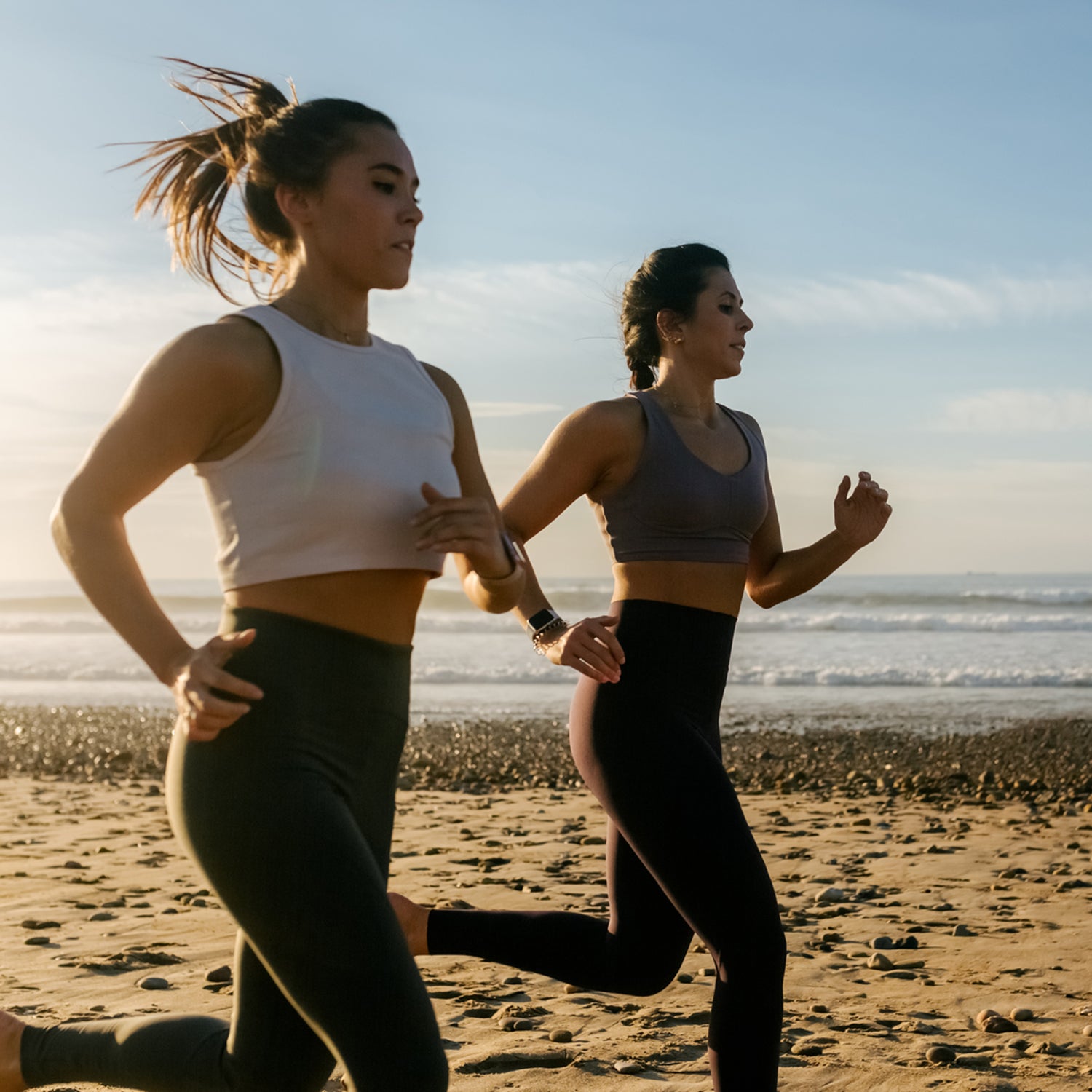 Two women jogging