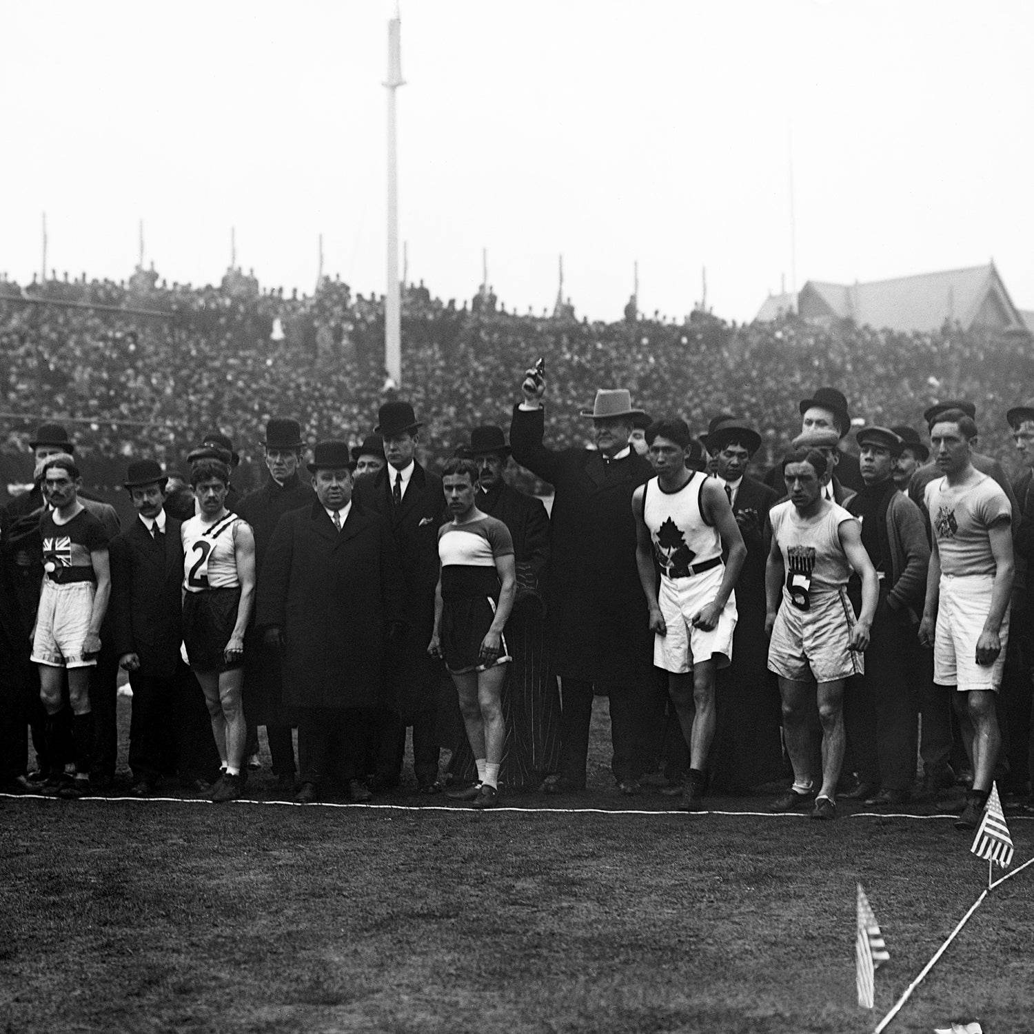 Runners at the start line during the Great Marathon Derby