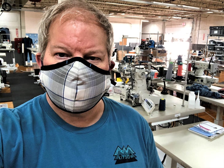Kitsbow CEO David Billstrom wearing a medical face mask