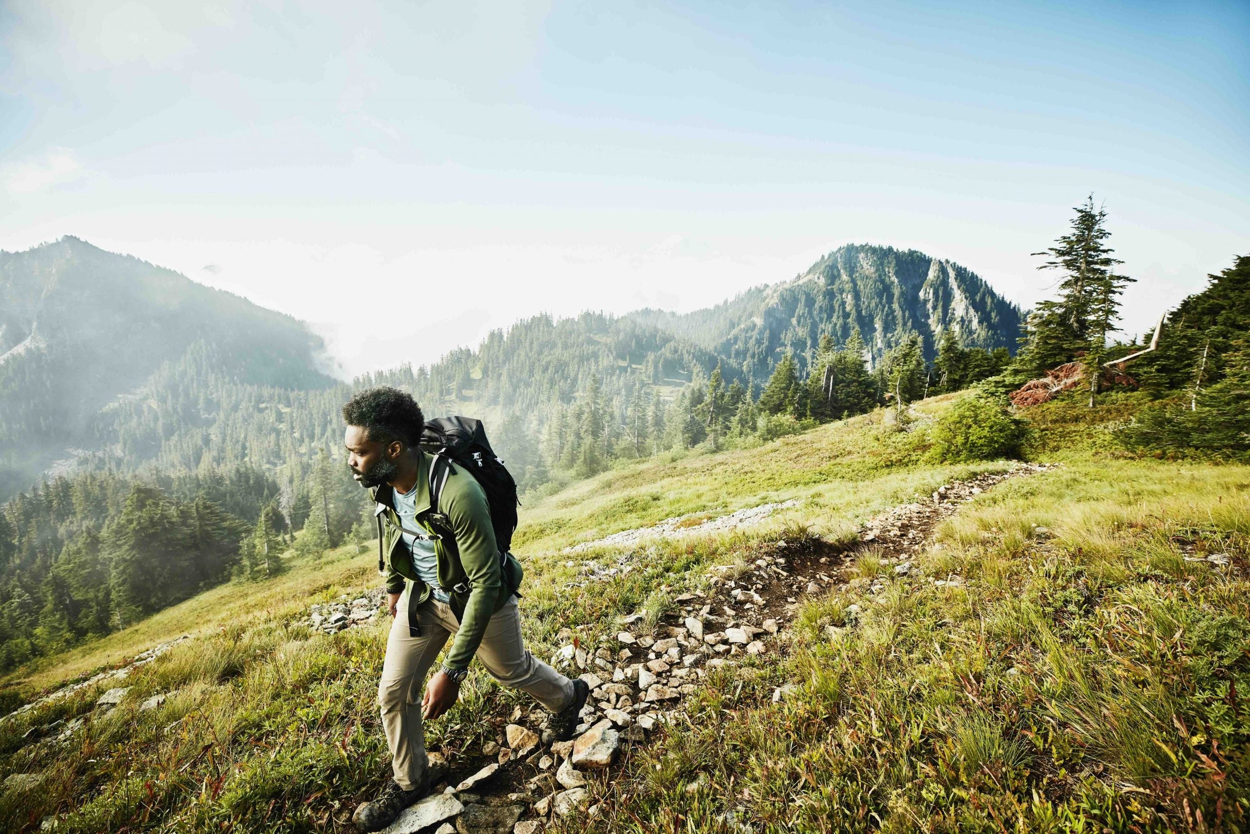 Man on a hike