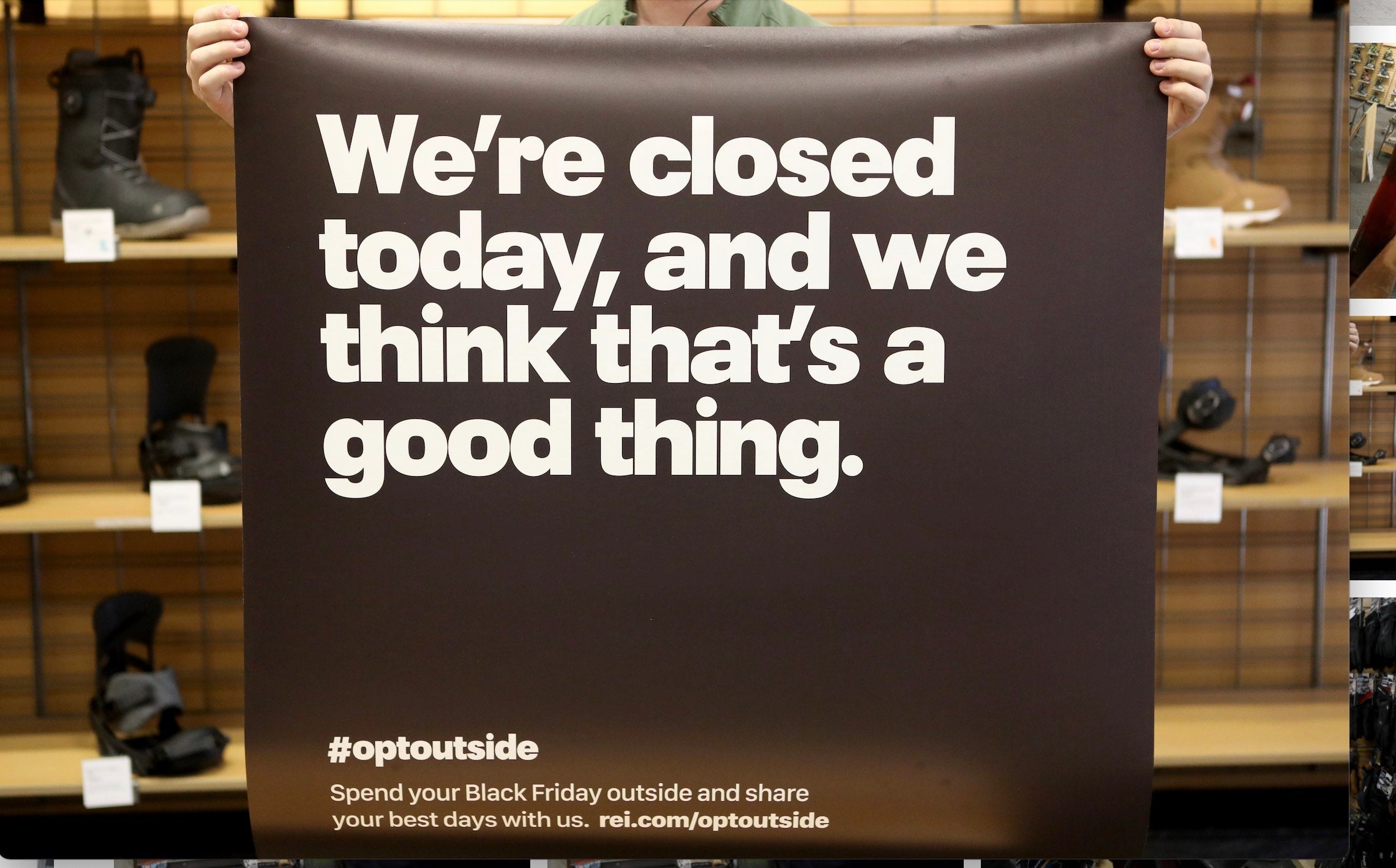 REI OptOutside campaign poster