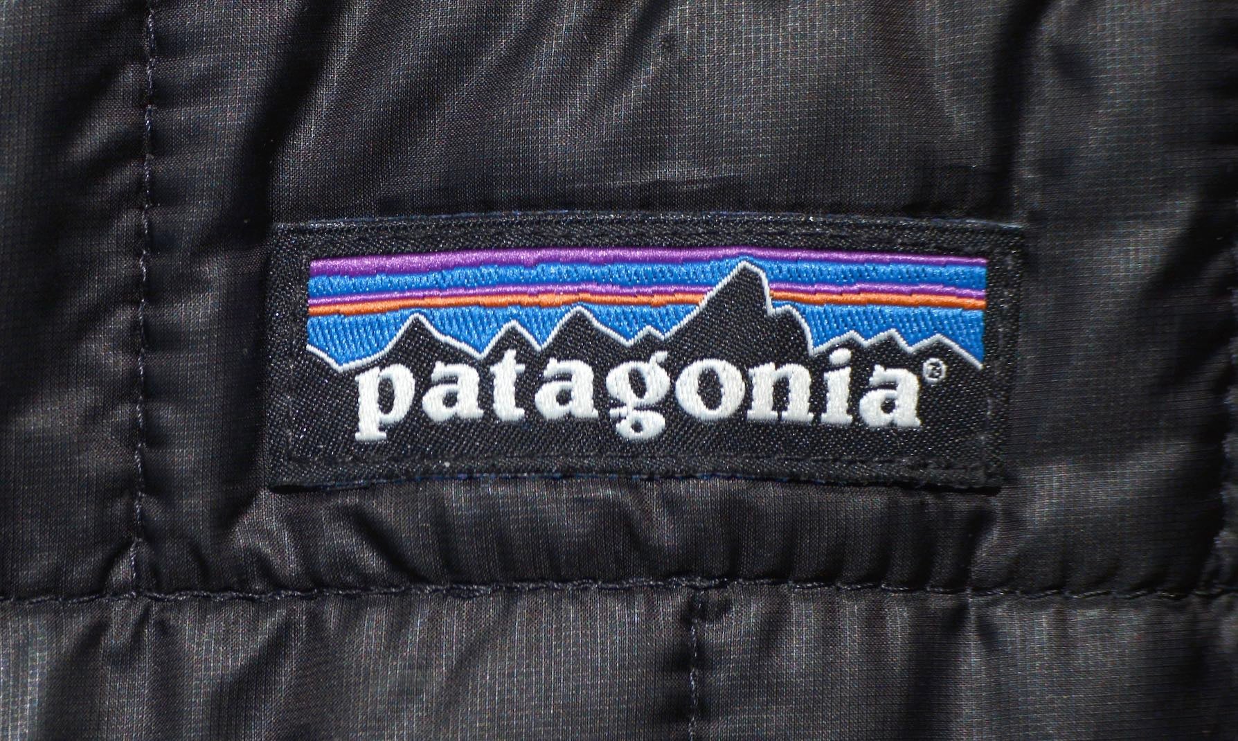 Patagonia logo on black jacket
