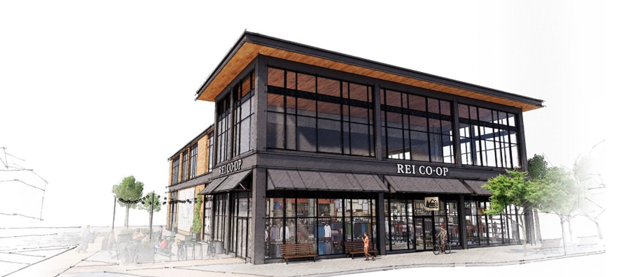 Sketch of REI store