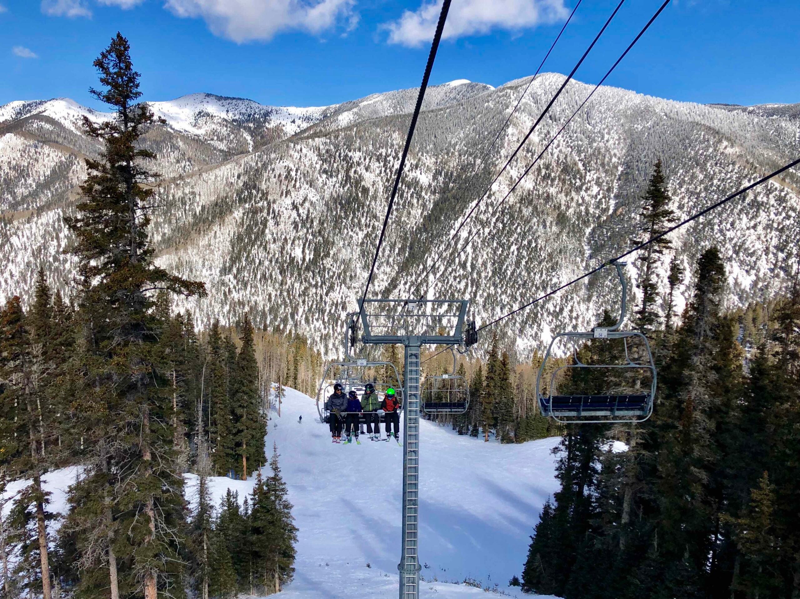 Enjoying skiing at Taos Ski Valley, New Mexico in the sunshine