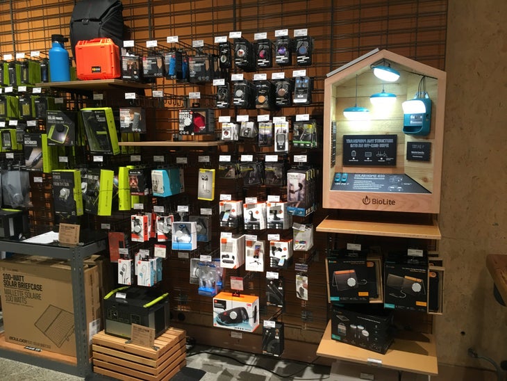 BioLite at REI Biolite endcap display at REI