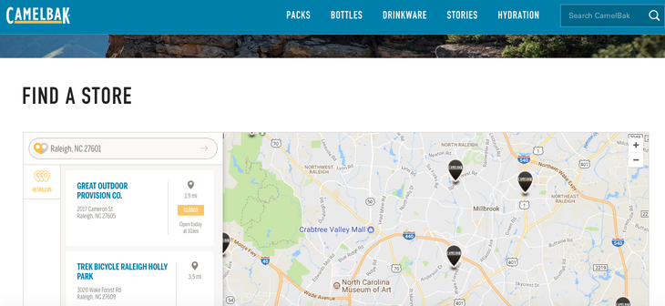 camelbak screenshot find a store None